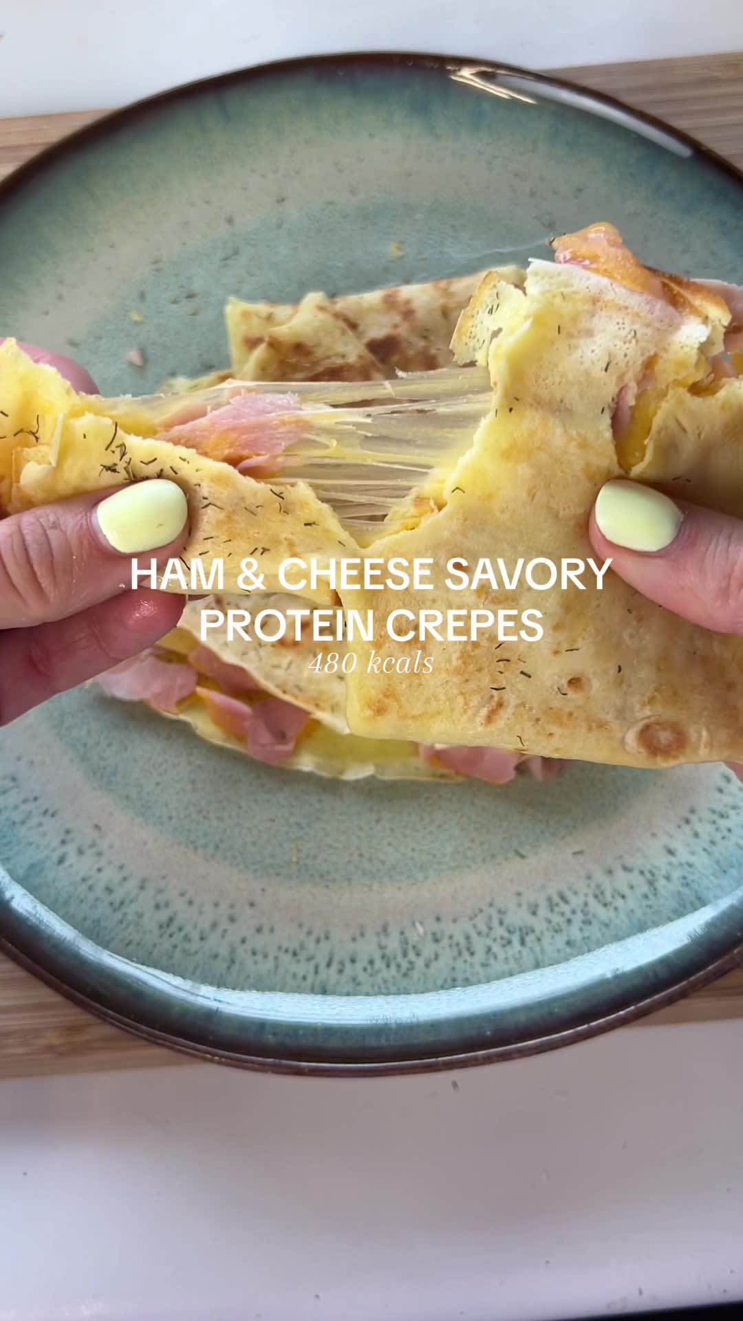 Ham & Cheese Protein Crêpes