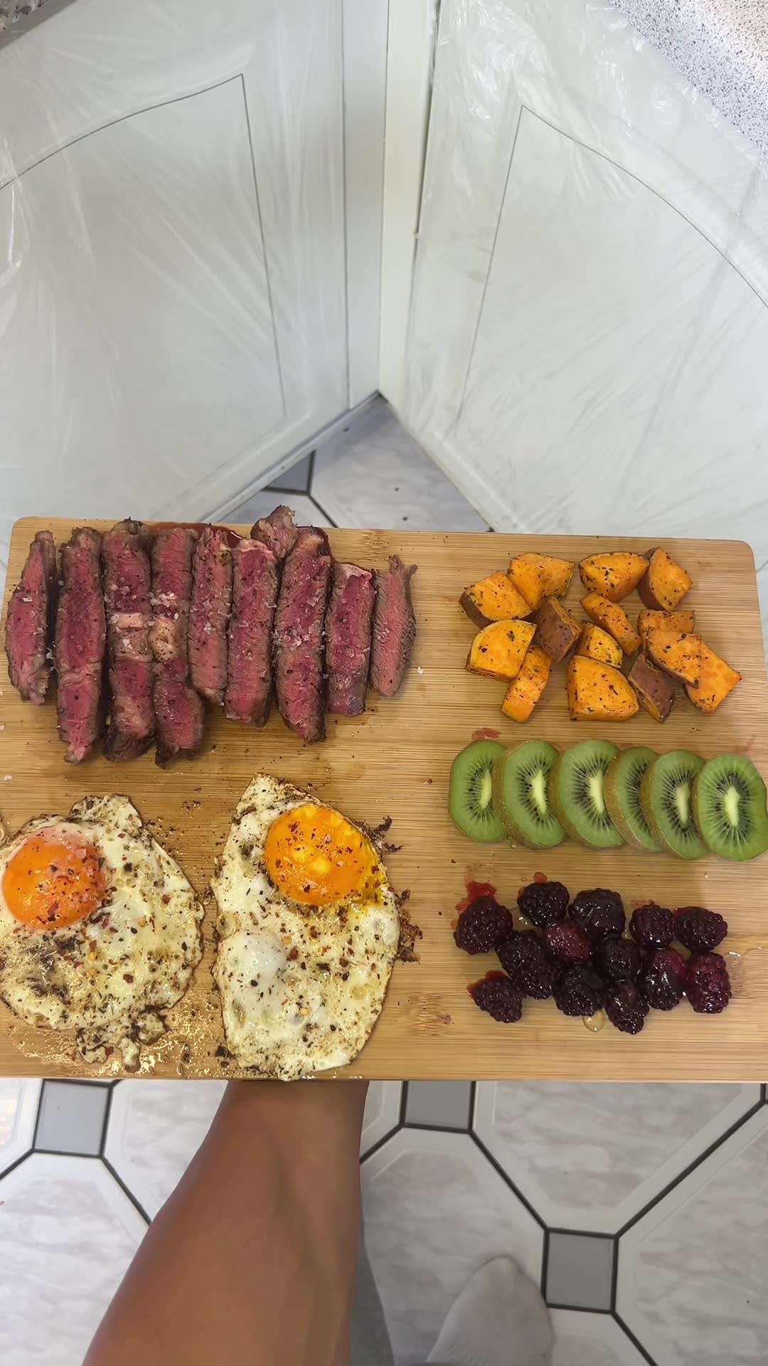 Steak, Eggs & Sweet Potato Board
