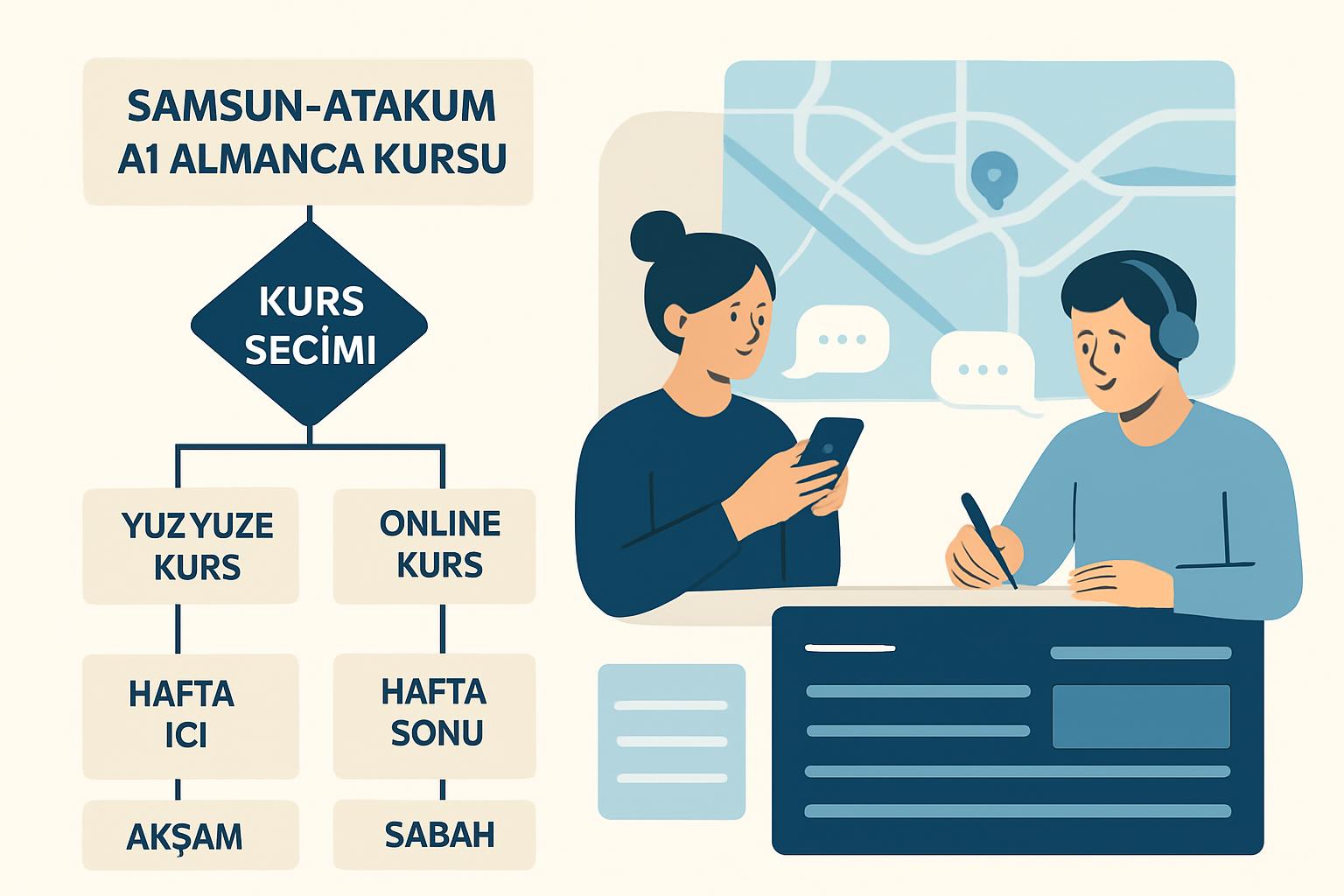 Samsun ve Atakum'da A1 Almanca Kursu Fiyat, Program ve Sınav Hedefi Karşılaştırması destek görseli 1