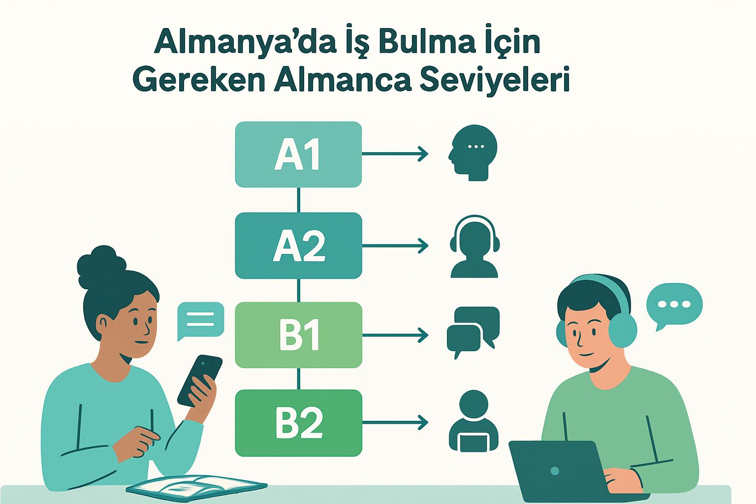 Almanya'da Yaşam ve Göç: Almanya'da İş Bulmak İçin Gereken Almanca Seviyesi ve Günlük Yaşamda Karşılaşılacak Pratikleri destek görseli 1