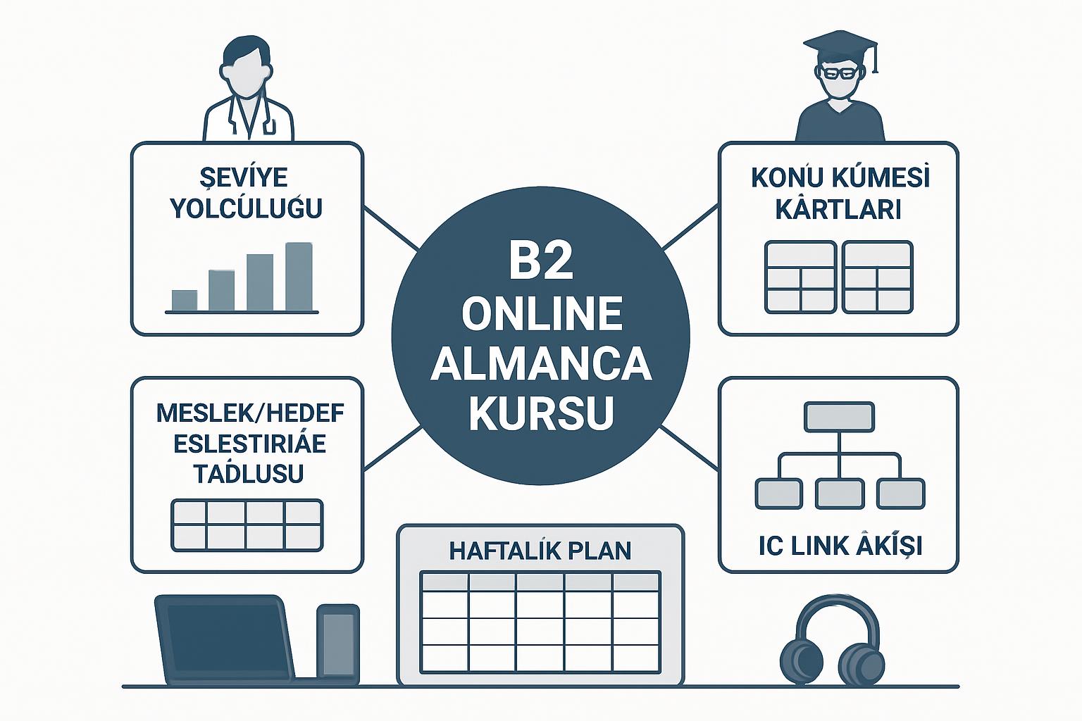 doktorlar için online Almanca kursu seçimi ve B2 seviyesi hazırlık rehberi destek görseli 1