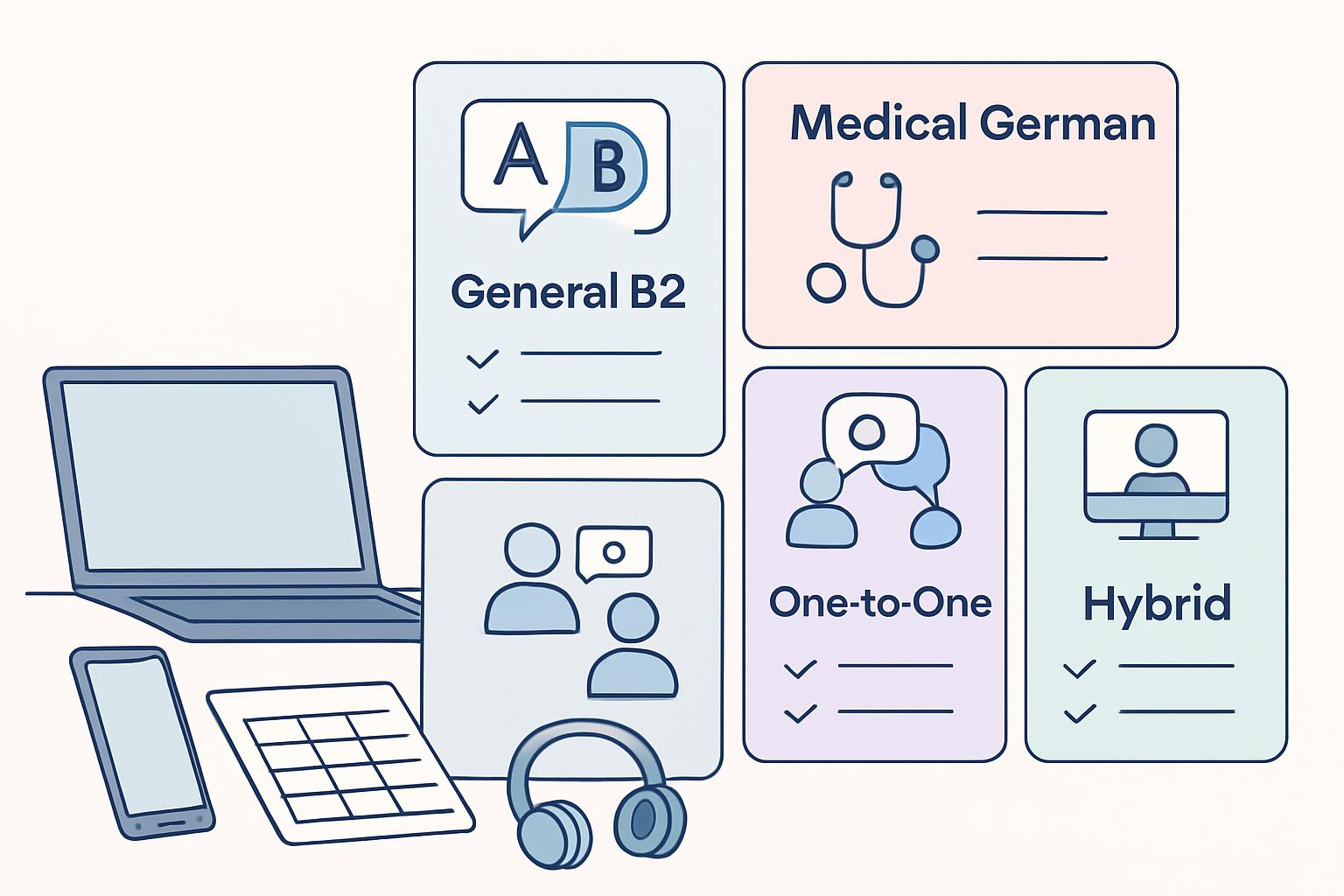 Doktorlar için online Almanca kursu, B2 seviyesi ve stratejik hazırlık destek görseli 2