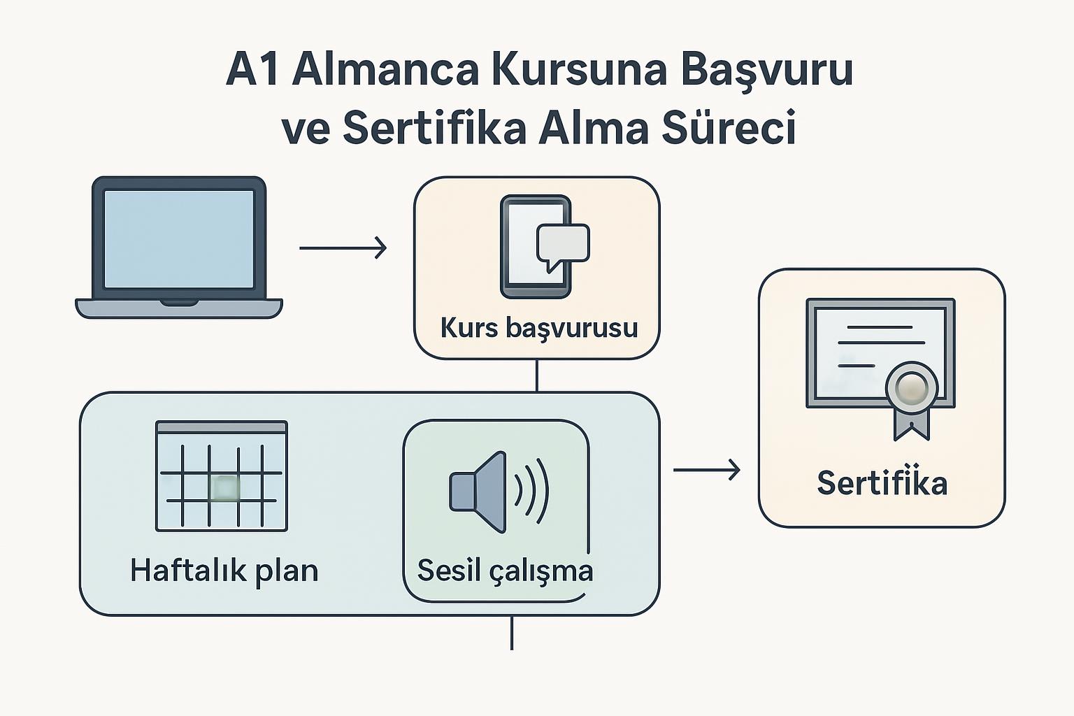 Aile Birleşimi İçin Online Almanca Kursu ve A1 Sertifika Hazırlık Adımları destek görseli 1