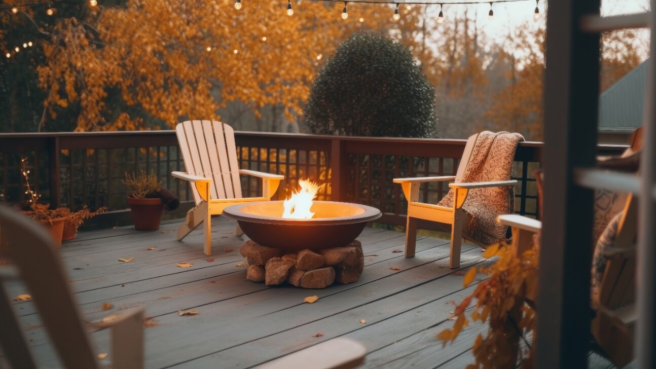 autumn cozy outdoor background illustration ai generative