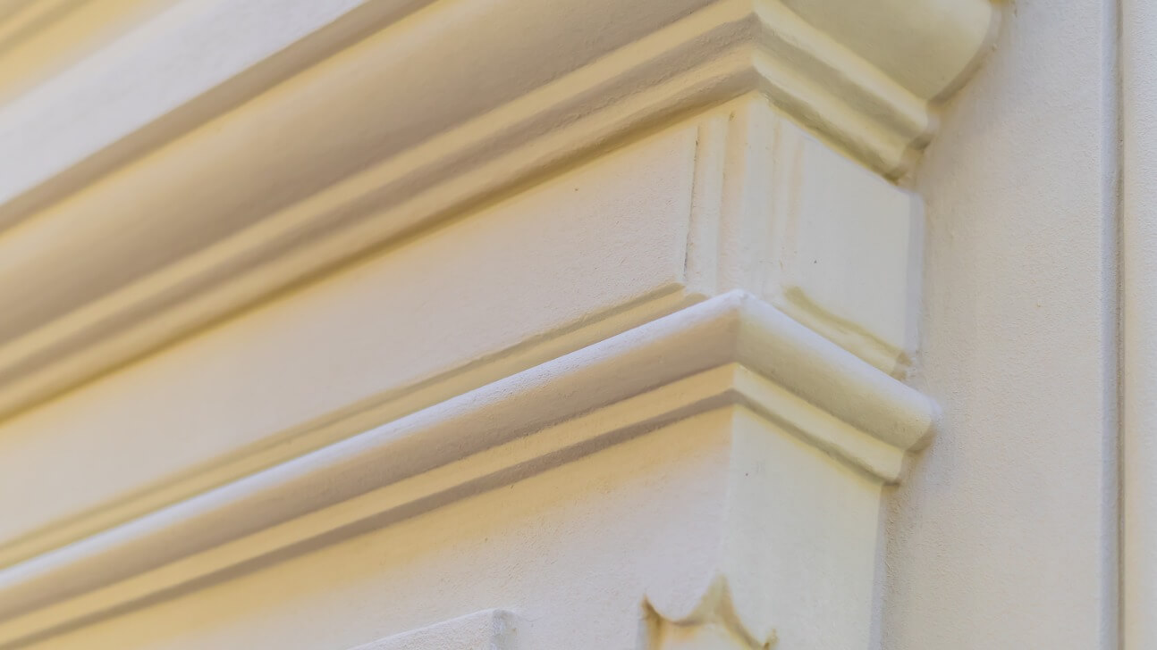 close up of stucco molding background