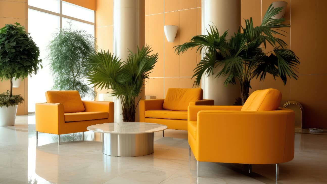 hotel lobby with urban style furniture profesional 1