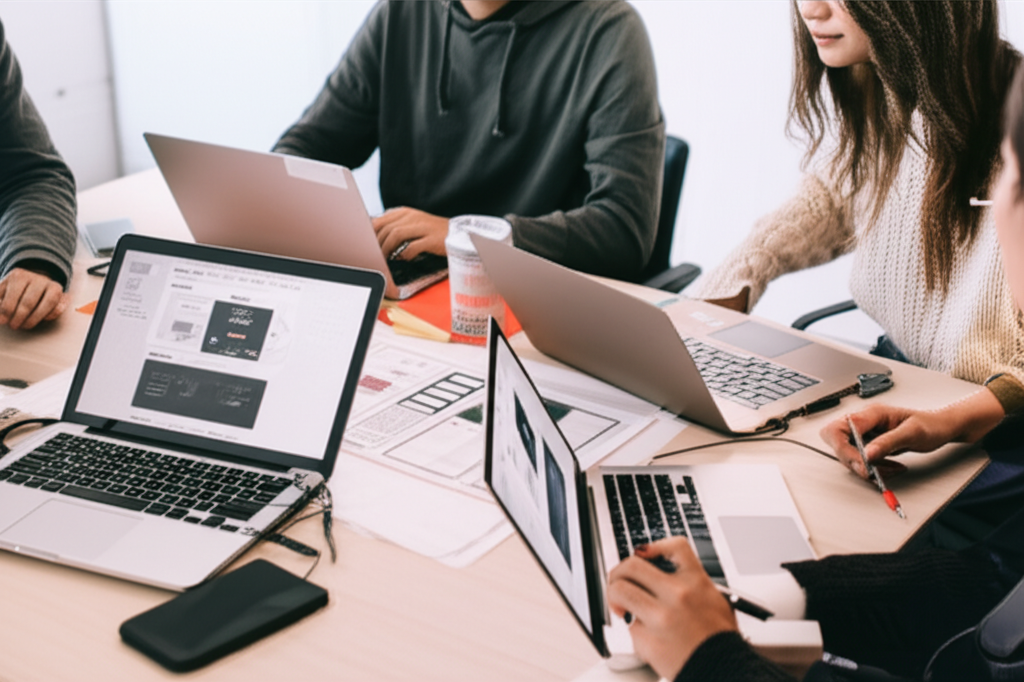 Smartphone displaying a mobile-first website design, with a blurred Vancouver cityscape background, highlighting web design for local businesses.