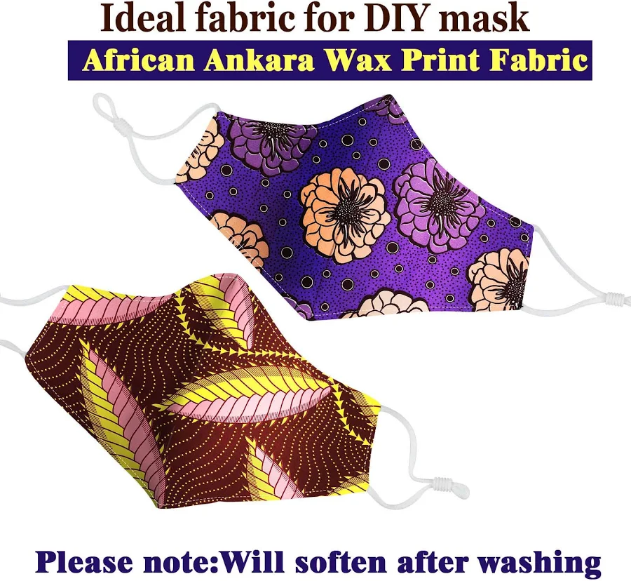 12 Pcs African Print Fabric Fat Quarters Scraps African Fabric by Yard for Sewing Face Covering thumbnail 3