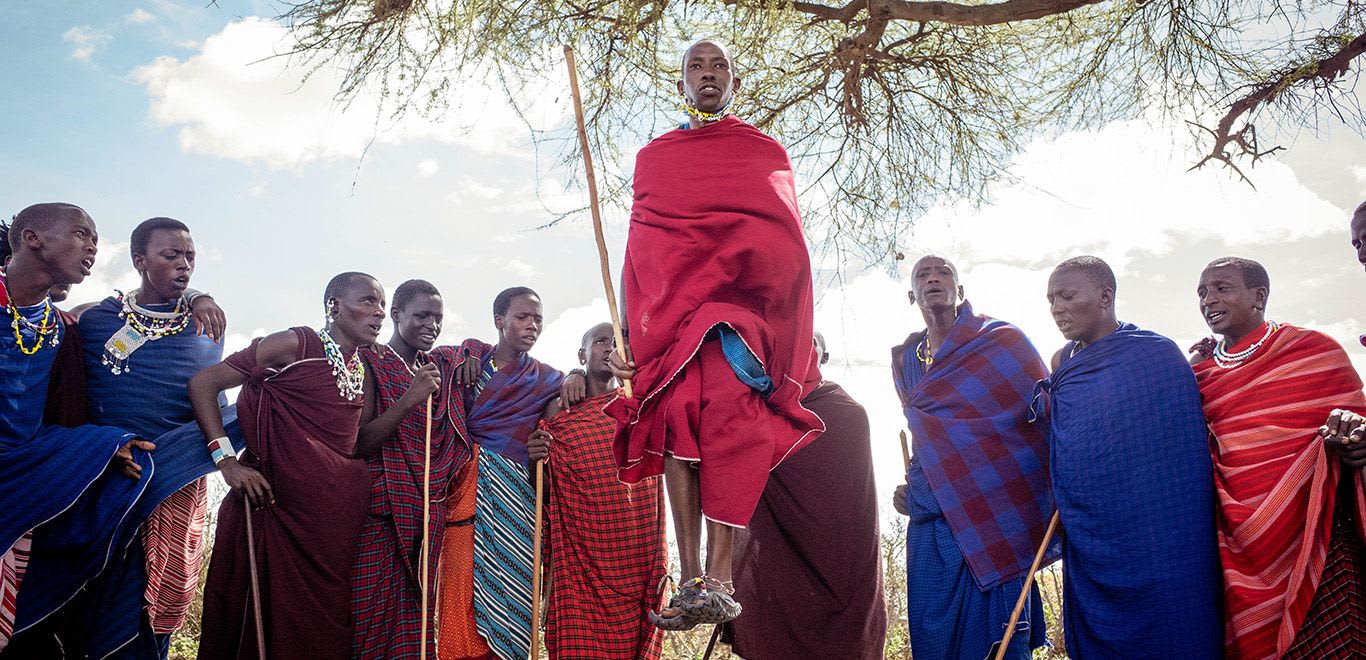 Welcome ceremony of Masai's in Serengeti, Tanzania