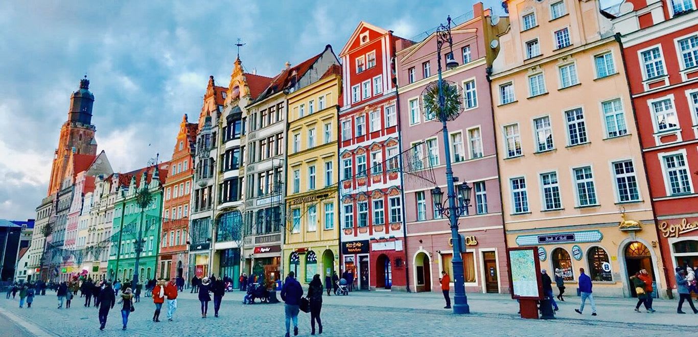 Colorful houses in Wroclaw, Poland