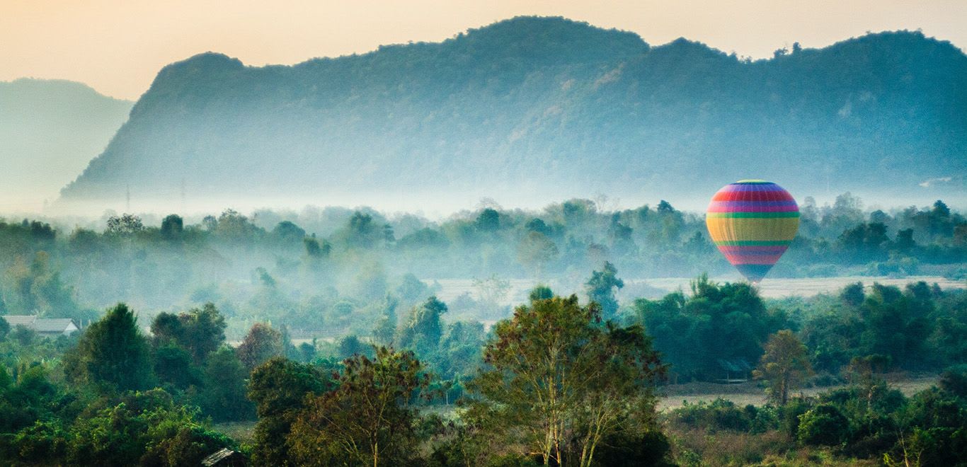 Hot Air Balloon over Vang Vieng, Laos