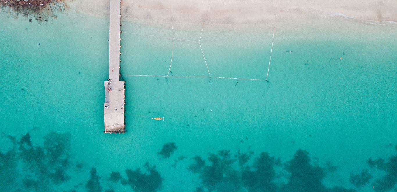 Drone shot of Grand Case, Saint Martin