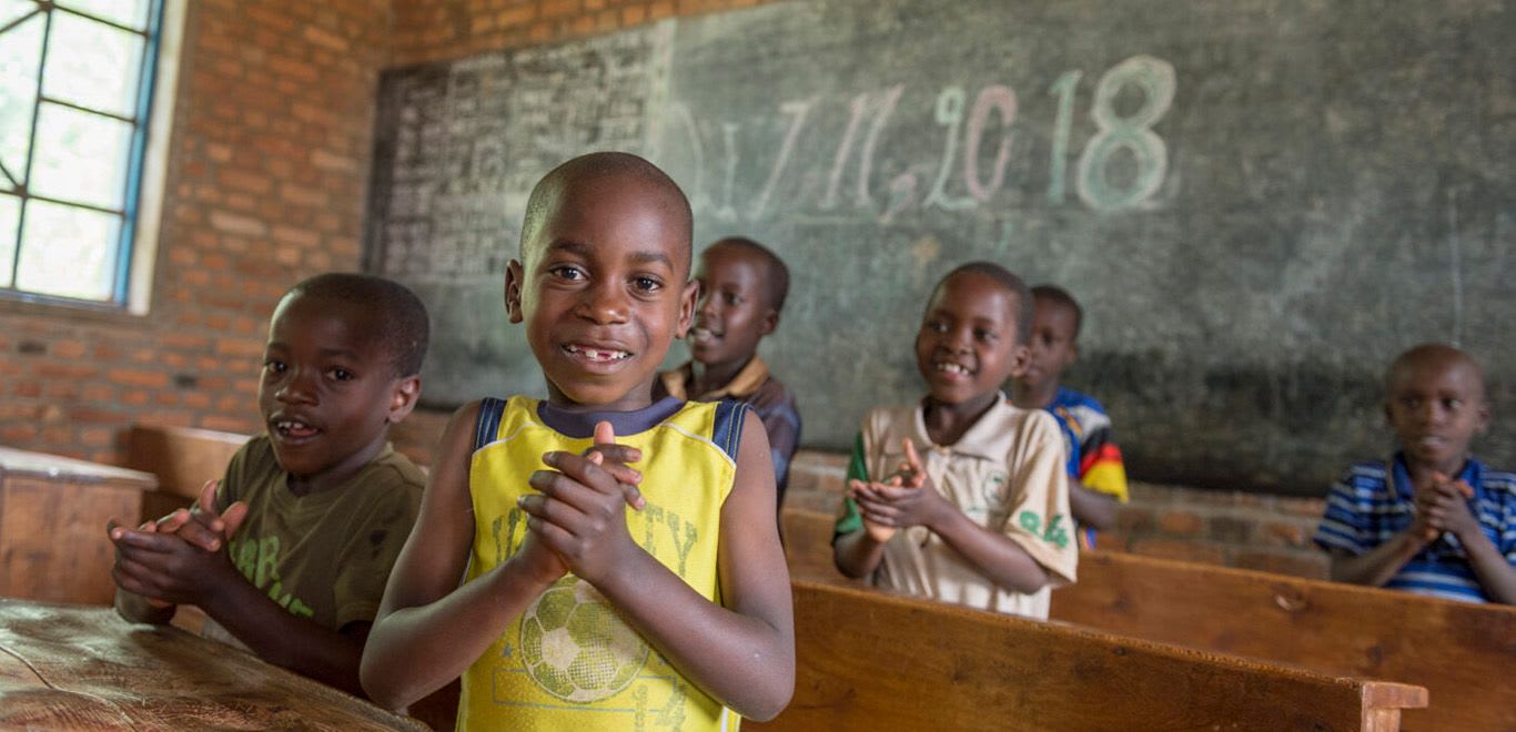 Kids in a classroom in Burundi