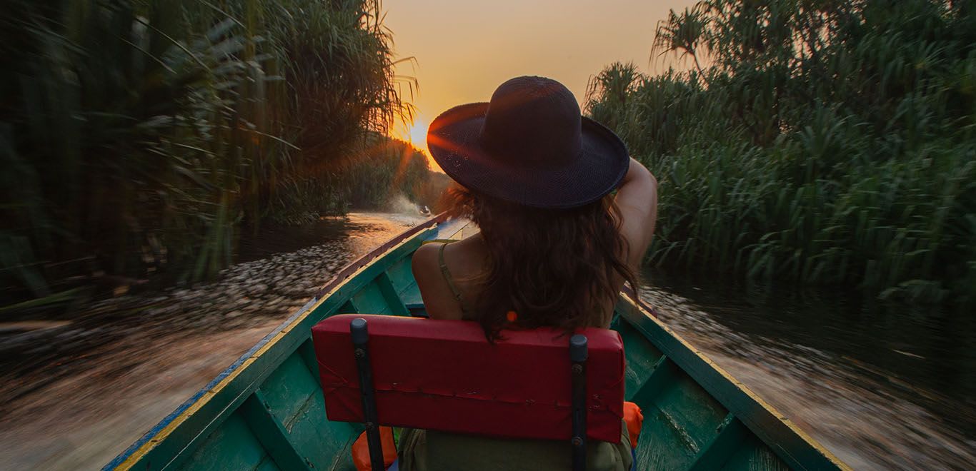 Sunset views from a canoe