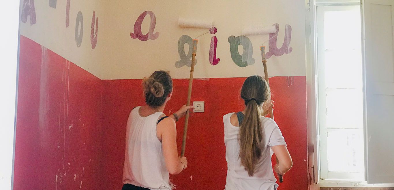 Painting a classroom 