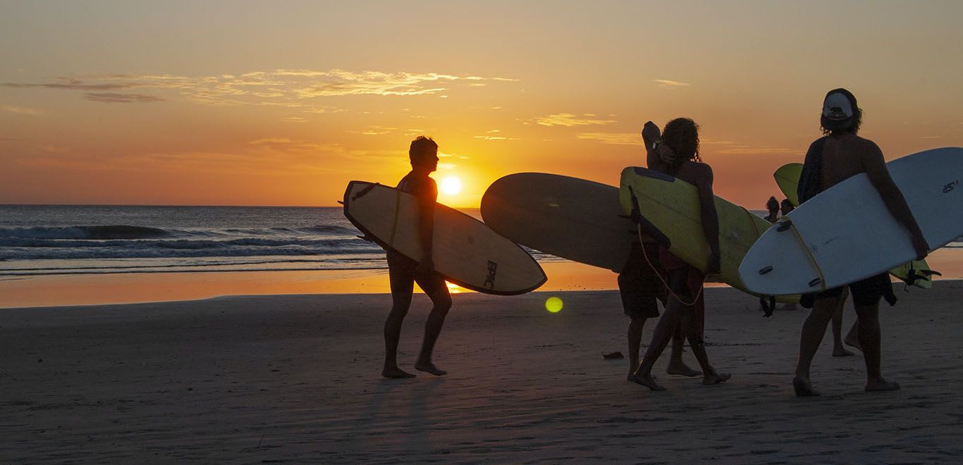 Surfing at Playa Grande, Guanacaste, Costa Rica