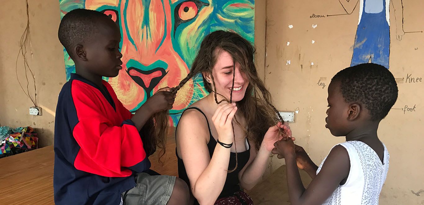 Hair braiding in Ghana