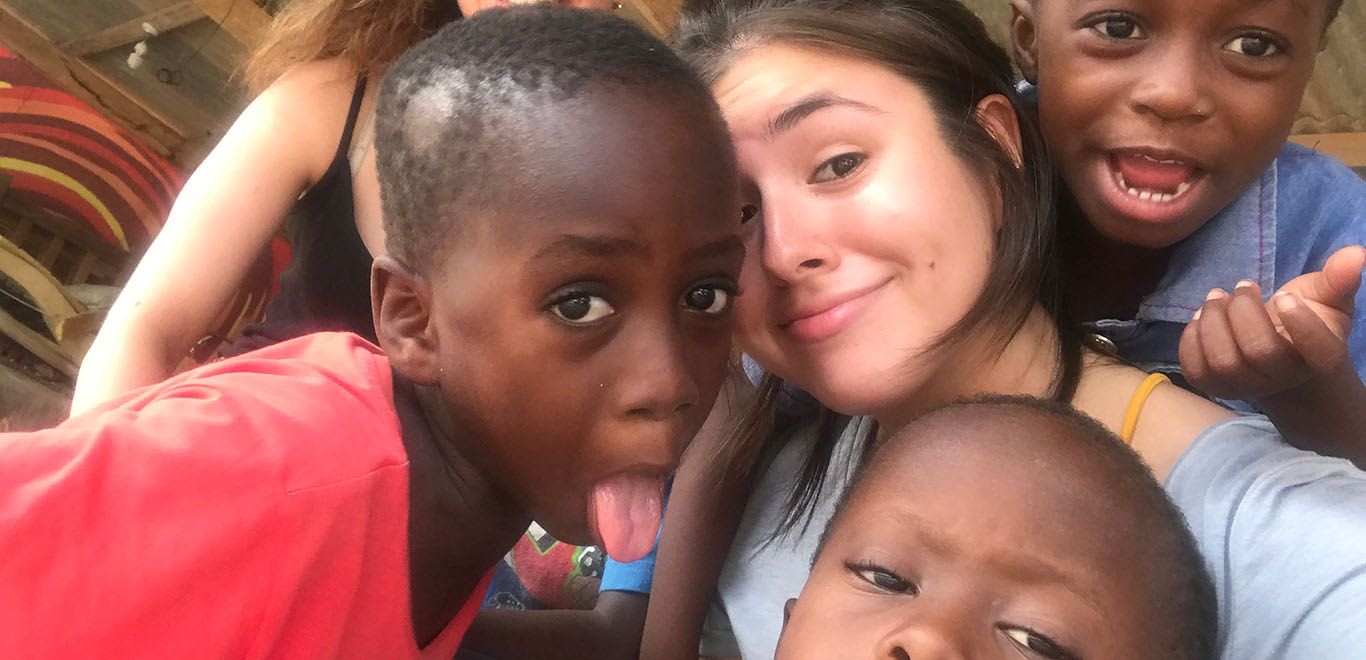 Selfie with the kids in Ghana