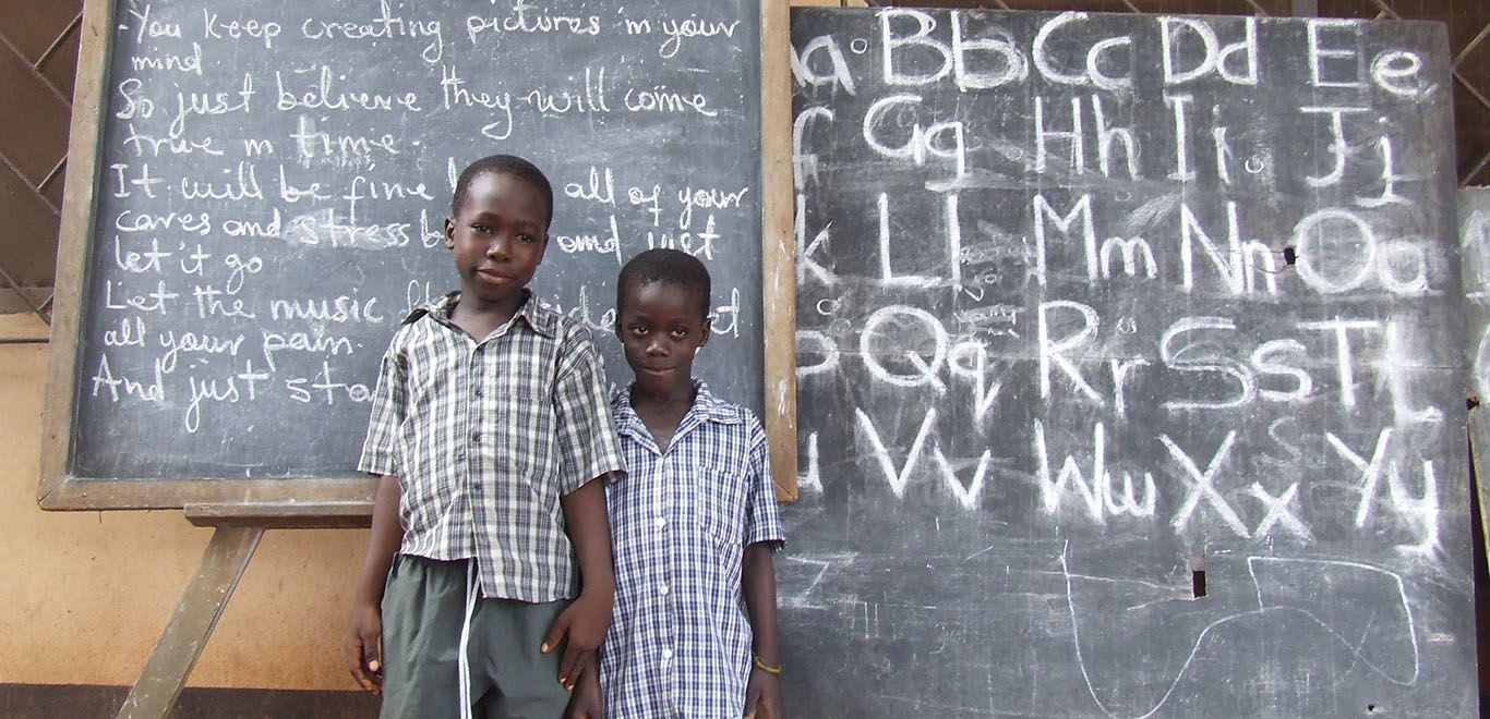 Kids in the classroom in Ghana