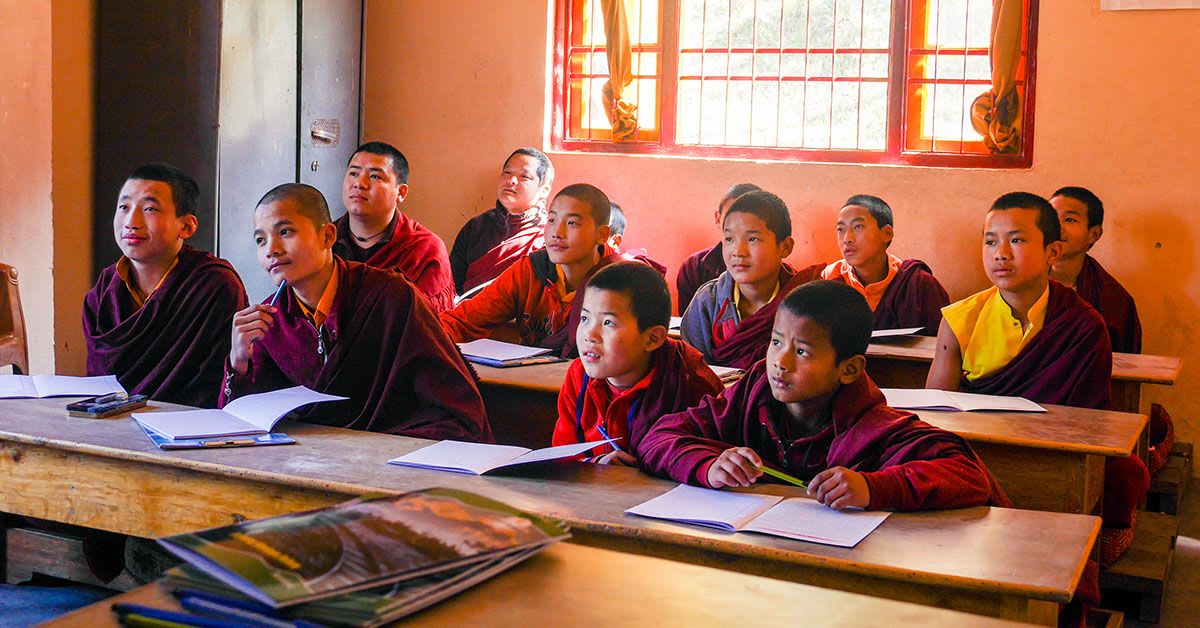 Students at a Buddhist Monastery