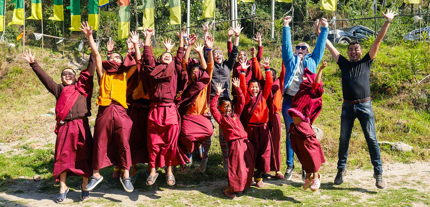 Group Photo with Volunteers and Monks