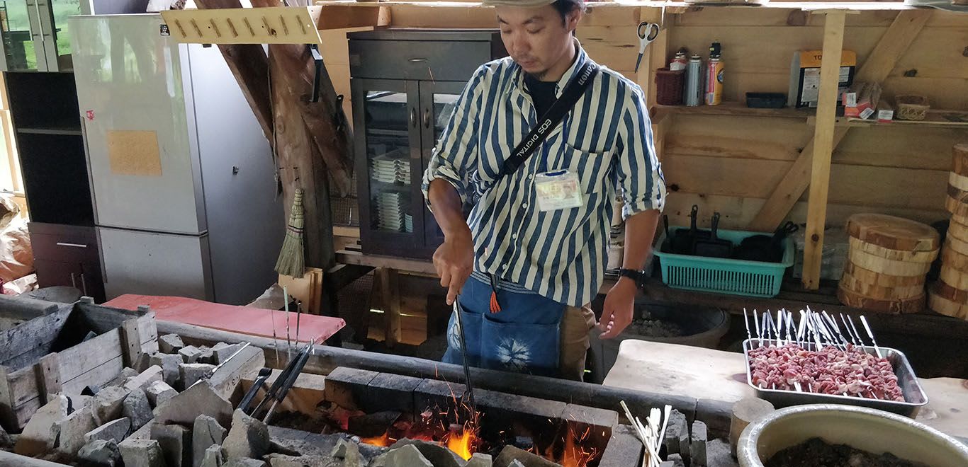 Cooking BBQ at a Japanese Restaurant 