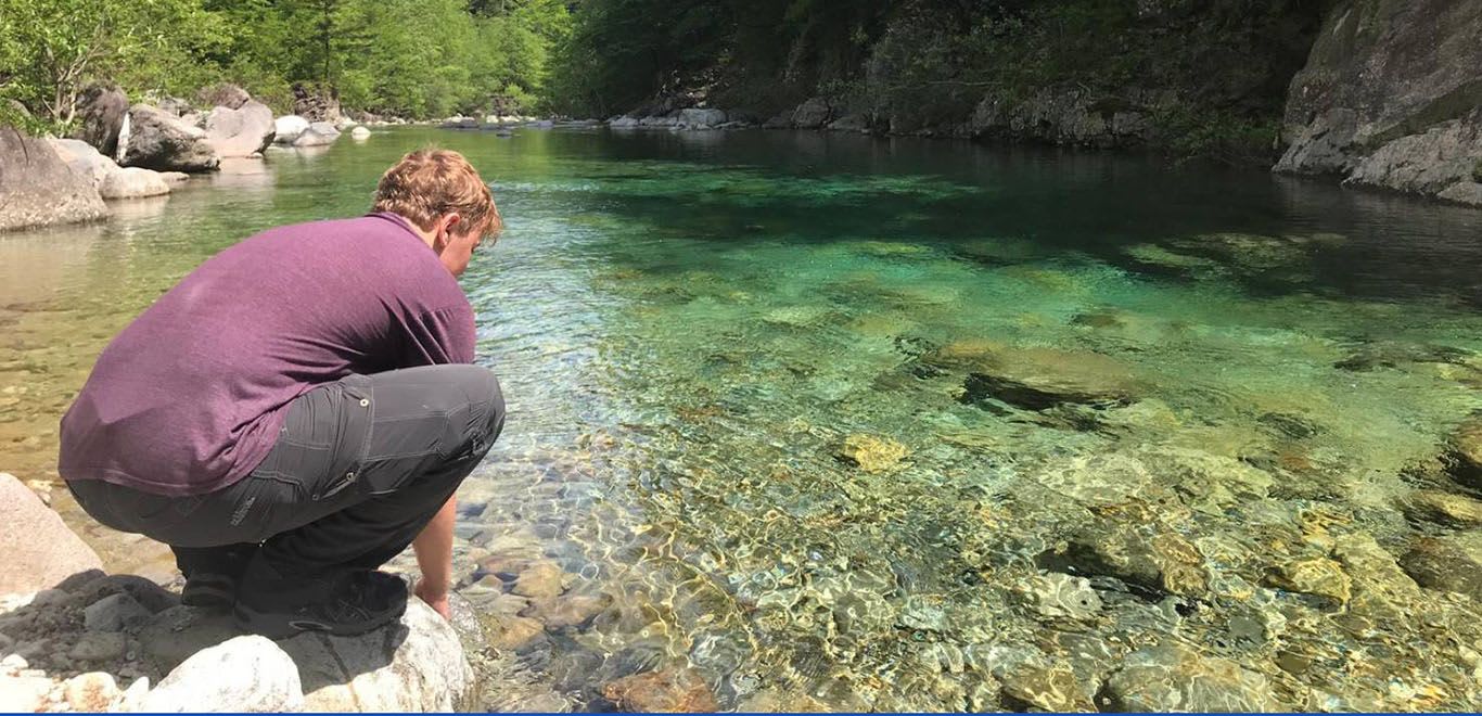 Man by a river in Japan