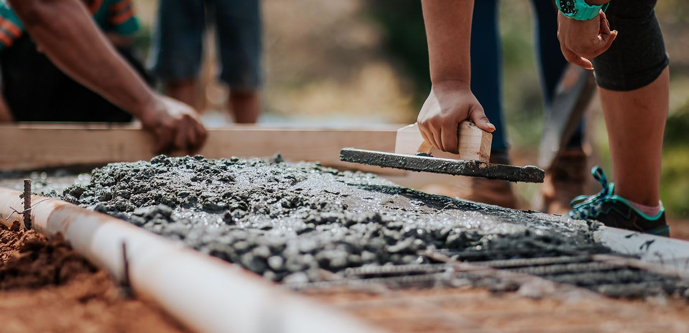 Laying cement flooring in Kenya