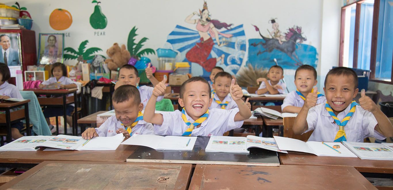 Kids in classroom in Thailand