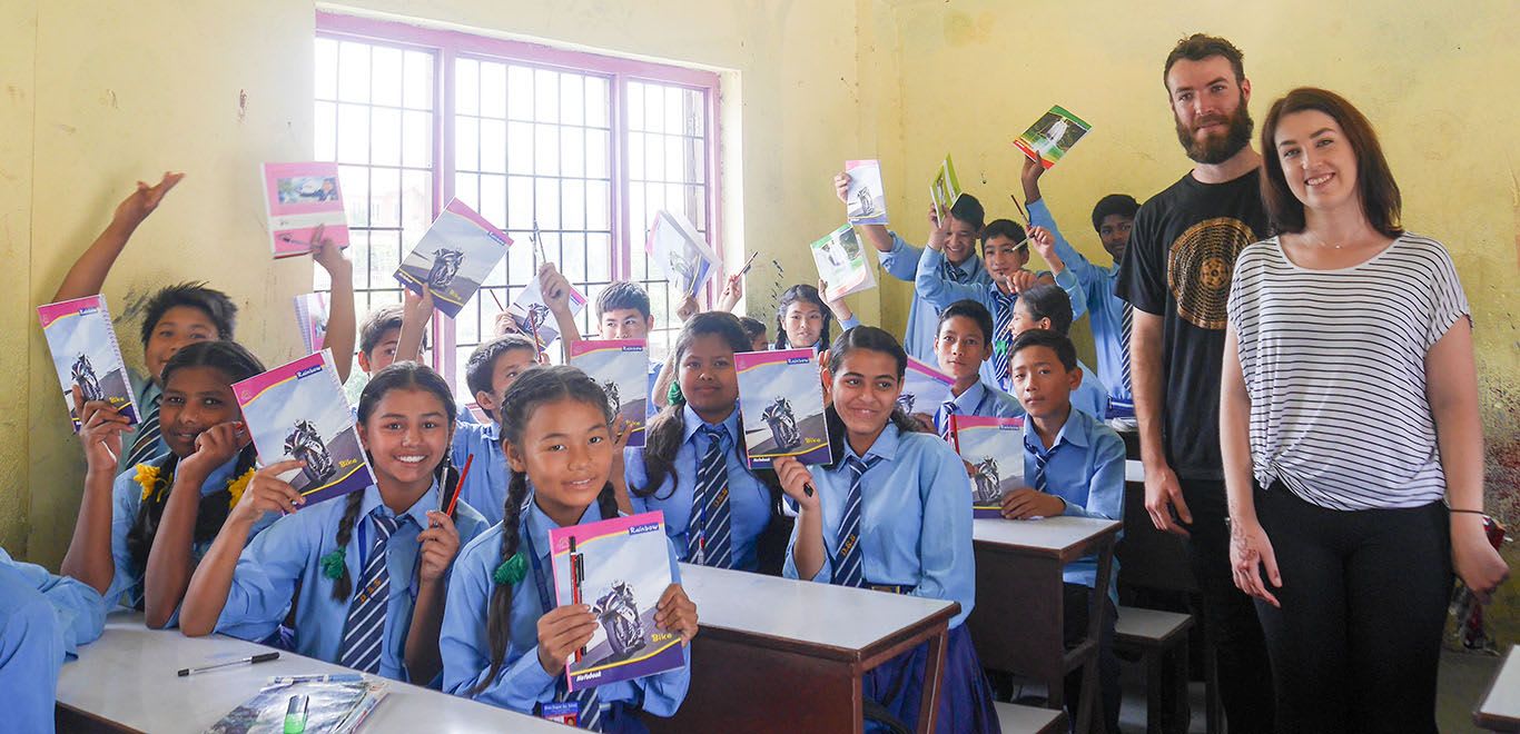 Volunteer teachers in classroom in Nepal