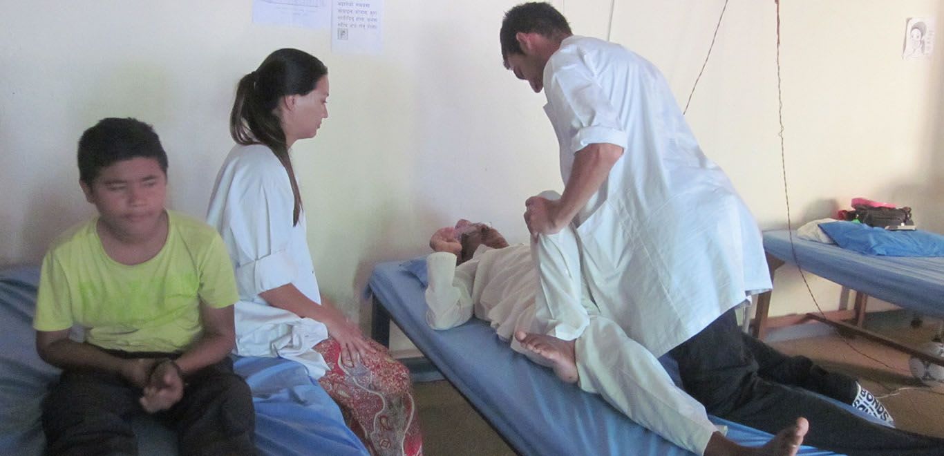 Interns at the Physiotherapy clinic in Nepal