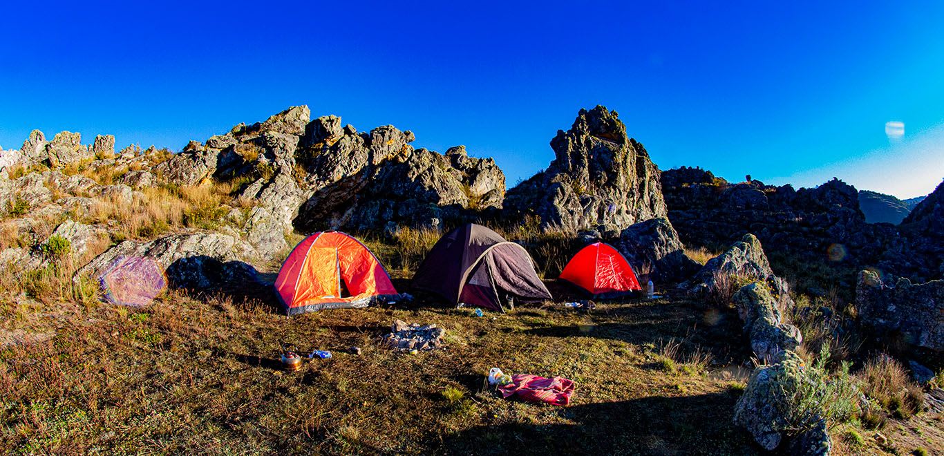 Tents on mountain in Peru