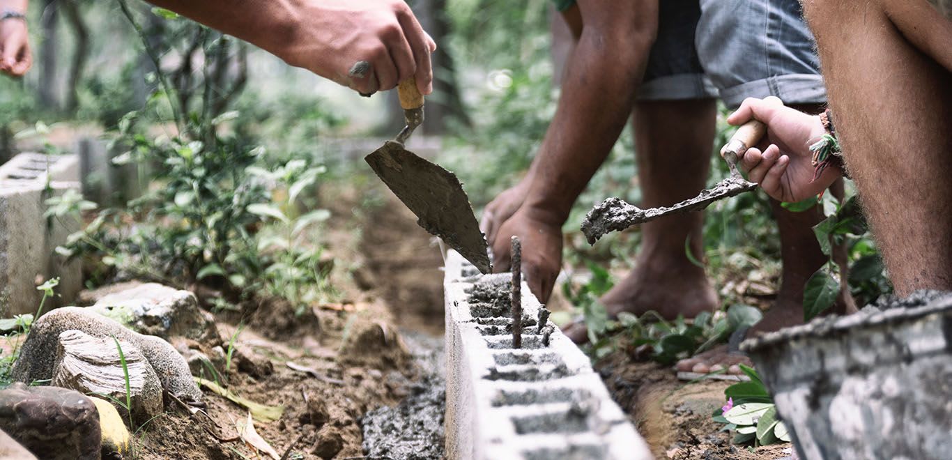 Building a wall in Palawan, Philippines