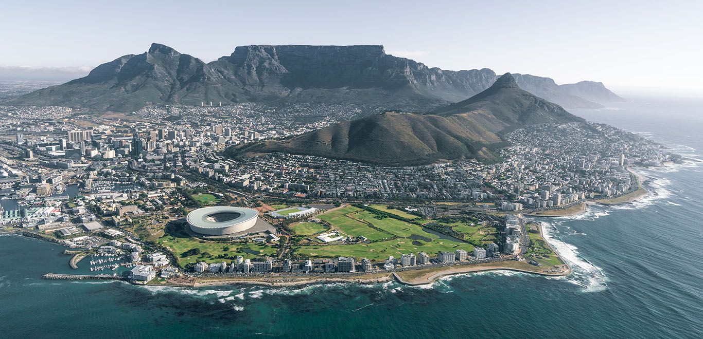 Aerial view of Cape Town