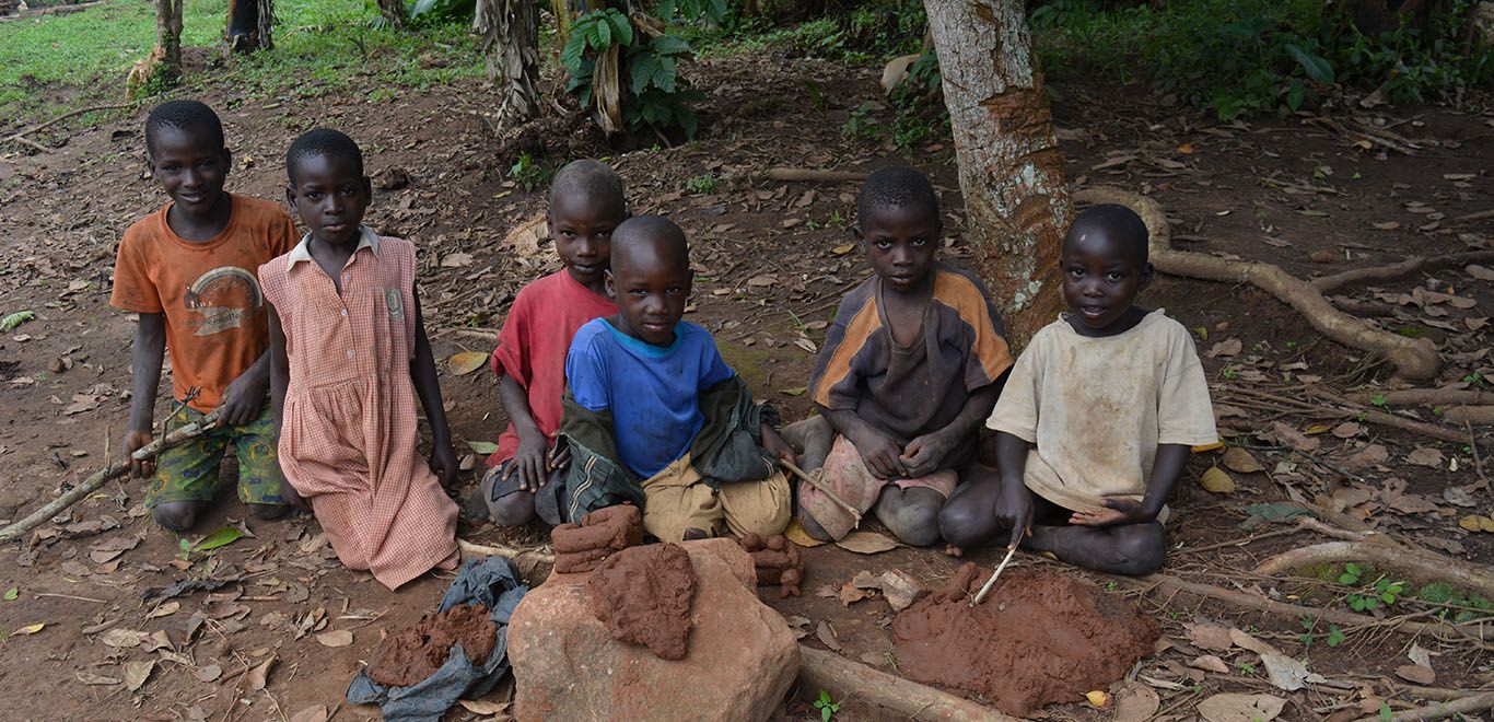 Kids in the village in Uganda