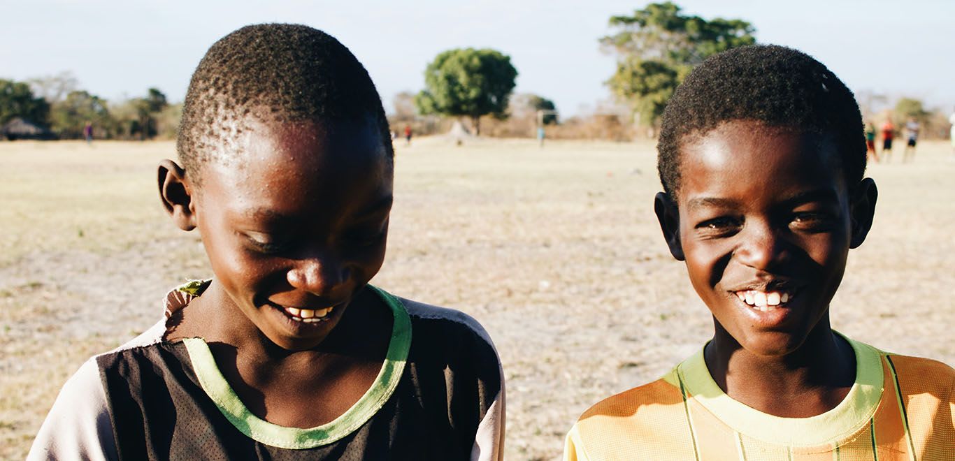 Kids smiling in Zambia