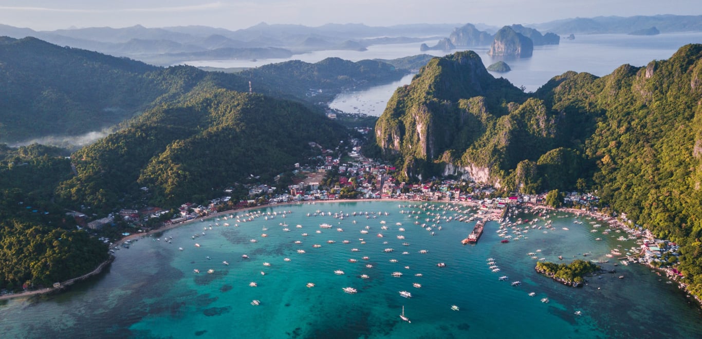 Aerial view of El Nido in Palawan, Philippines