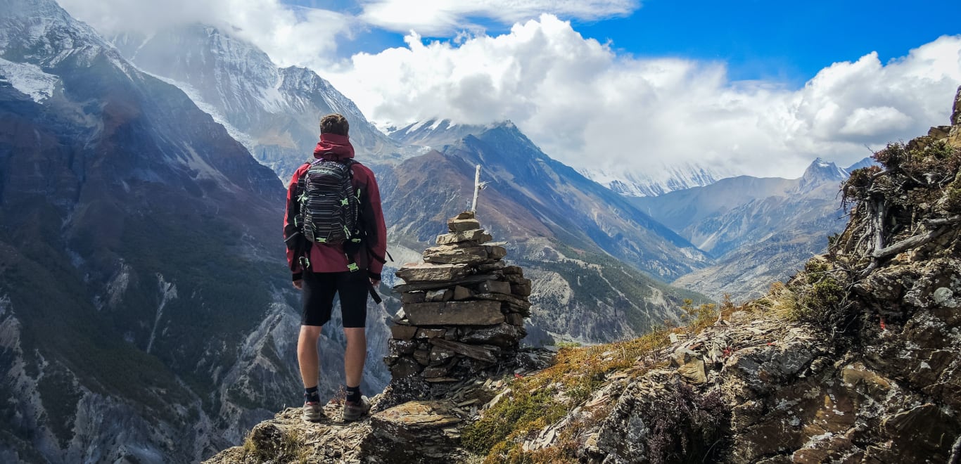 Hike above Manang Valley in Nepal