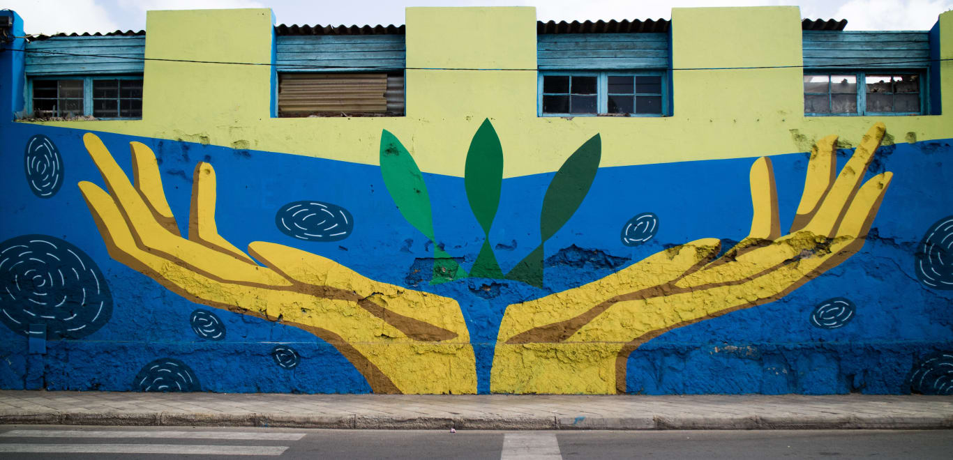 Mural at a school in Cape Verde