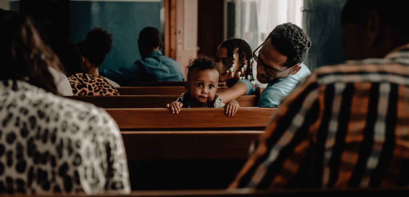 Toddler at a church service in Cape Verde