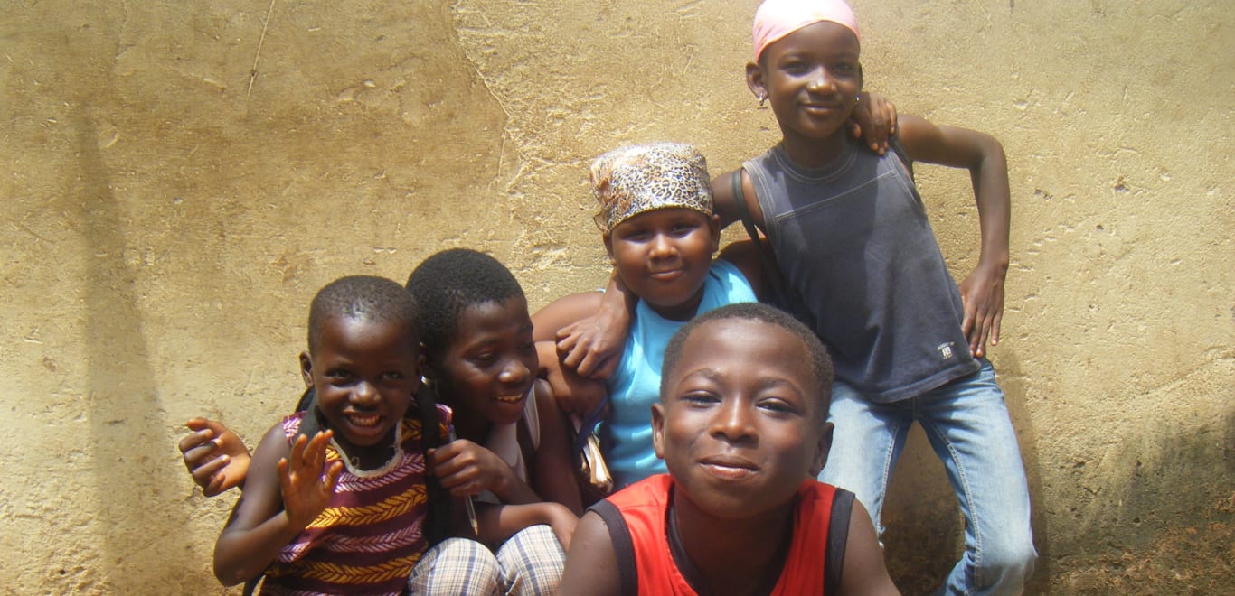 Group of kids in child care program in Ghana