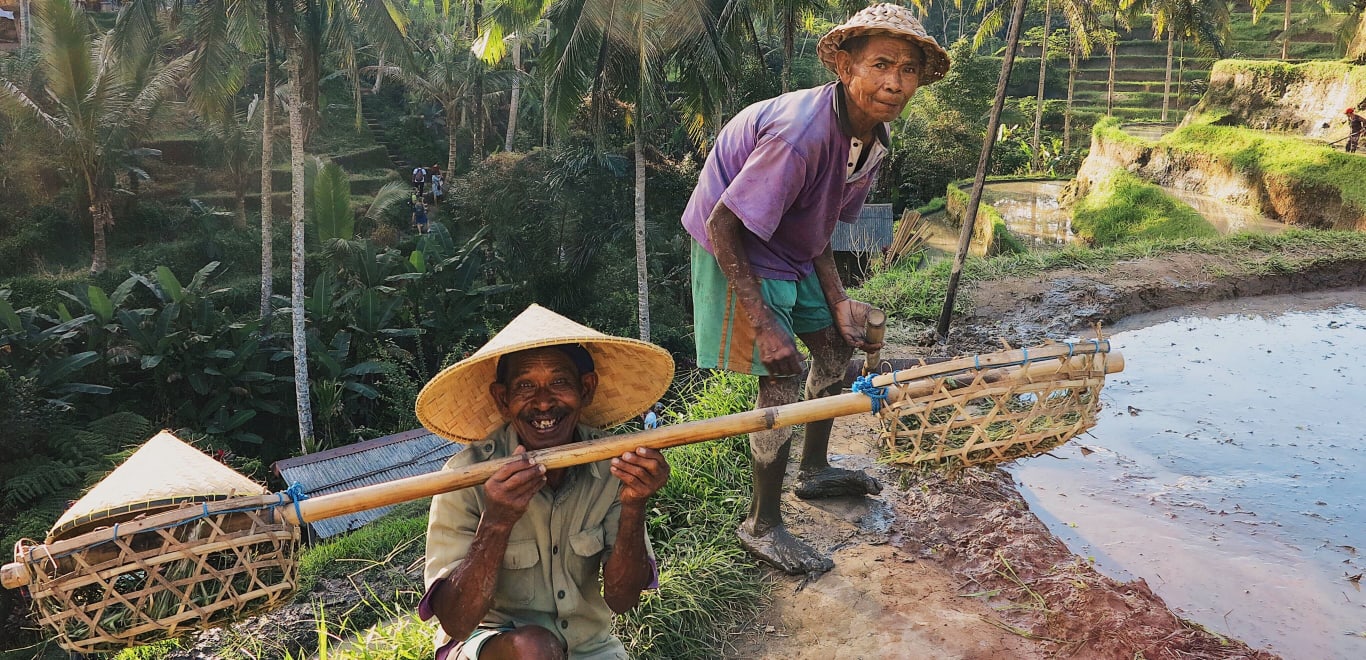 People working in Ubud, Indonesia