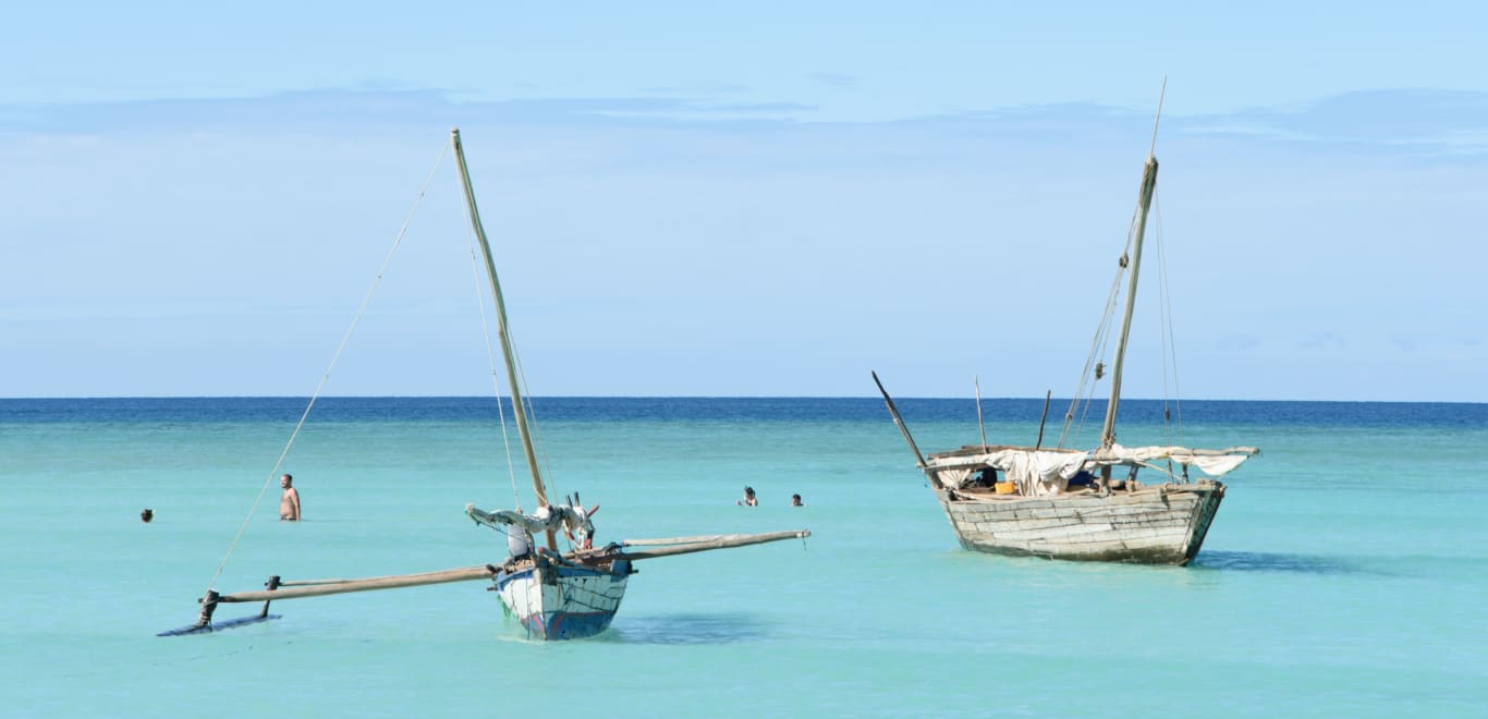 Sailboats at Nosy Iranja, Madagascar