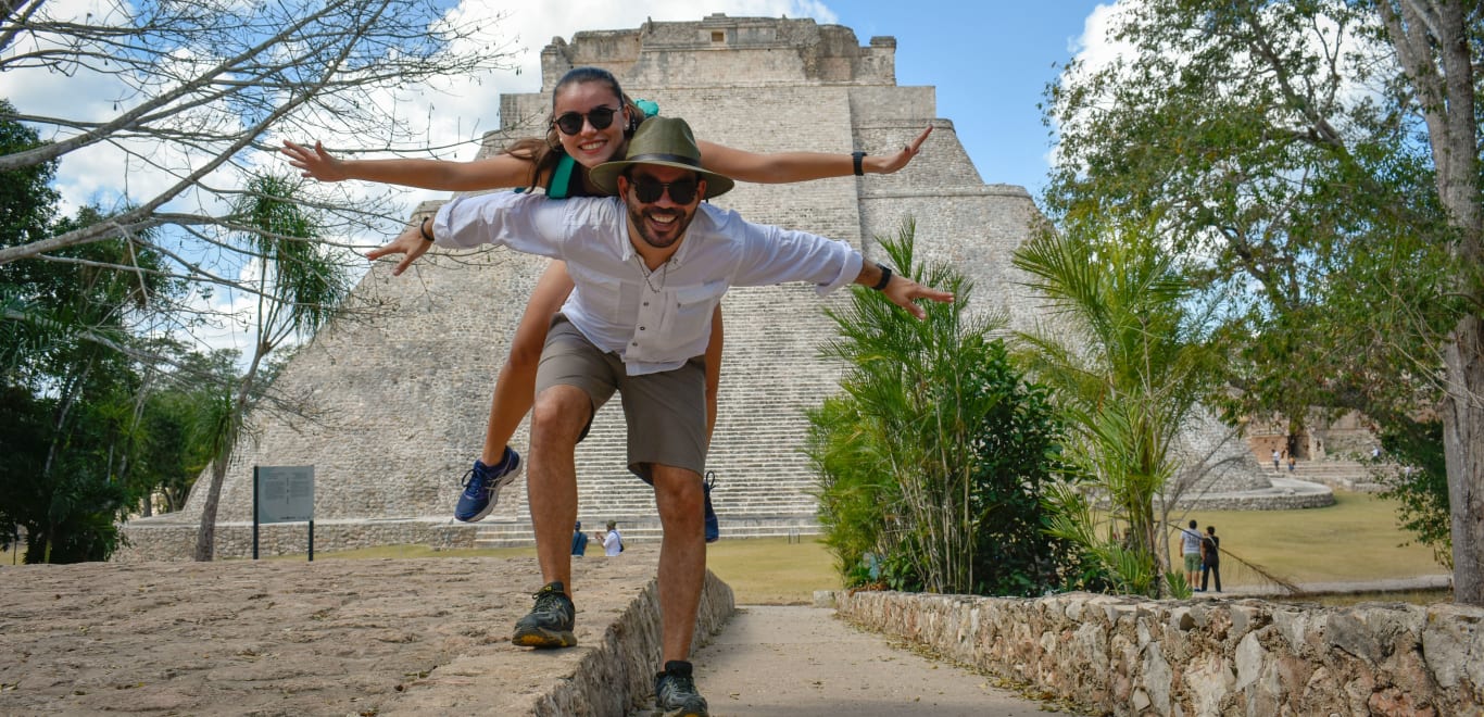 Couple in Uxmal, Yucatan, Mexico