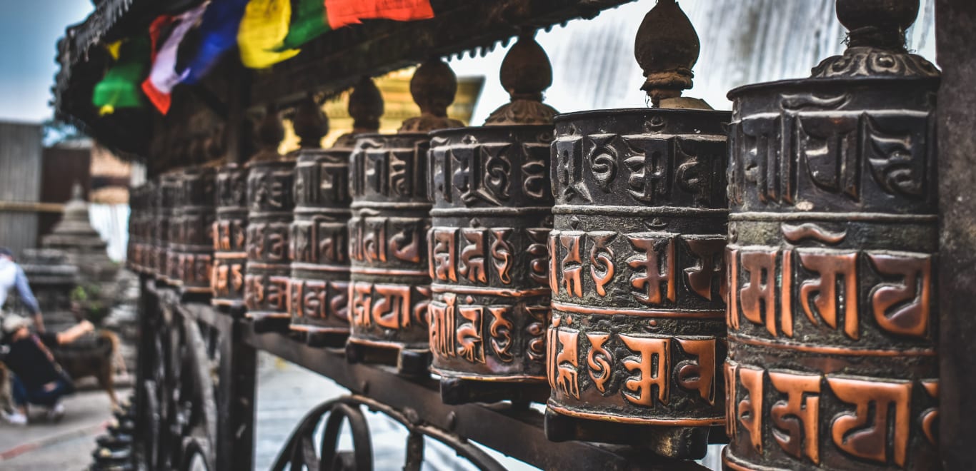 Prayer wheel in Kathmandu, Nepal