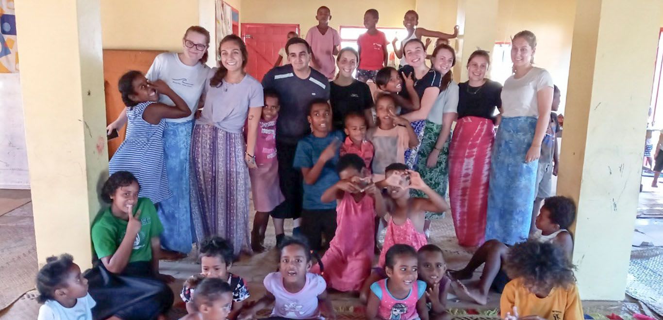 Volunteers in a classroom in Fiji 