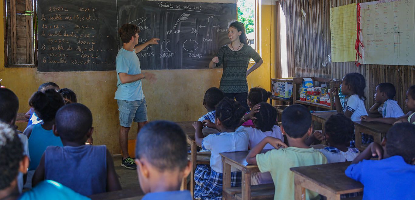 Teachers and students in the classroom in Madagascar