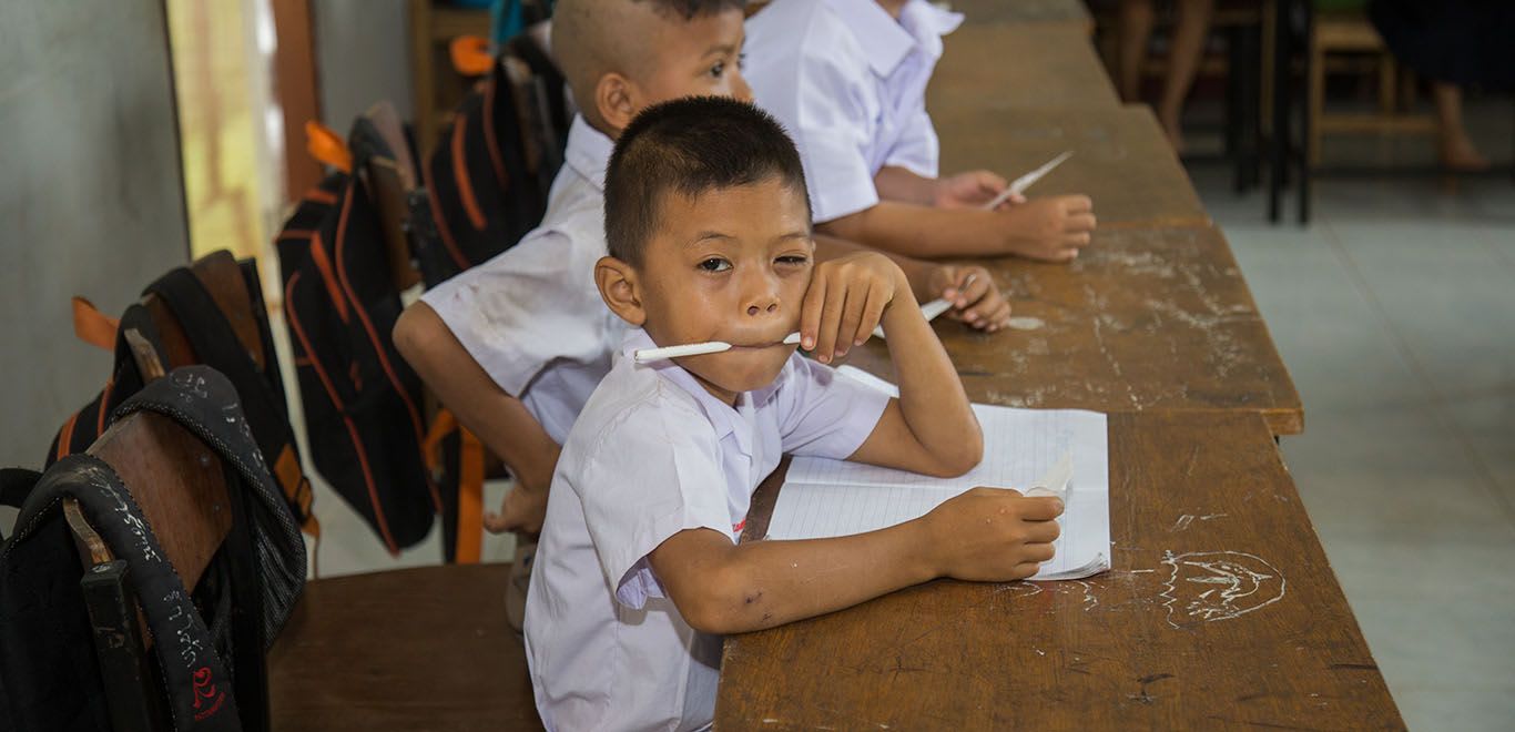 Students listening in class