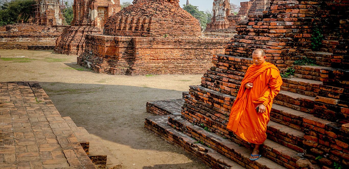 Monk at a temple in Thailand