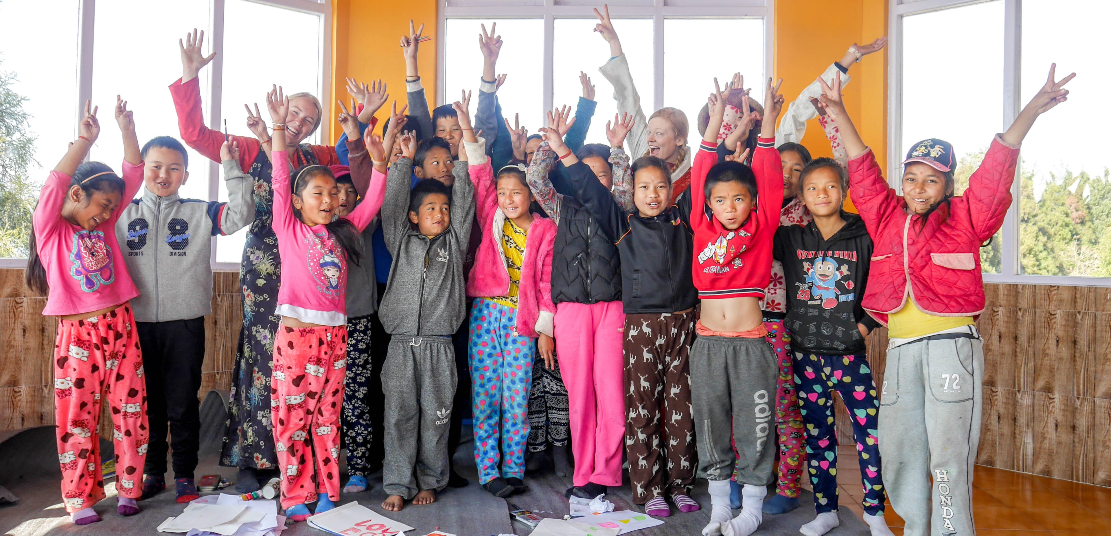 Kids in a classroom in India